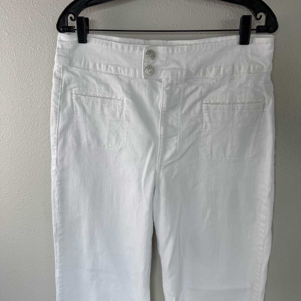FRAME Le Hardy High-Rise Wide-Leg Jeans Blanc White Denim Women’s Size 33 - Picture 4 of 14